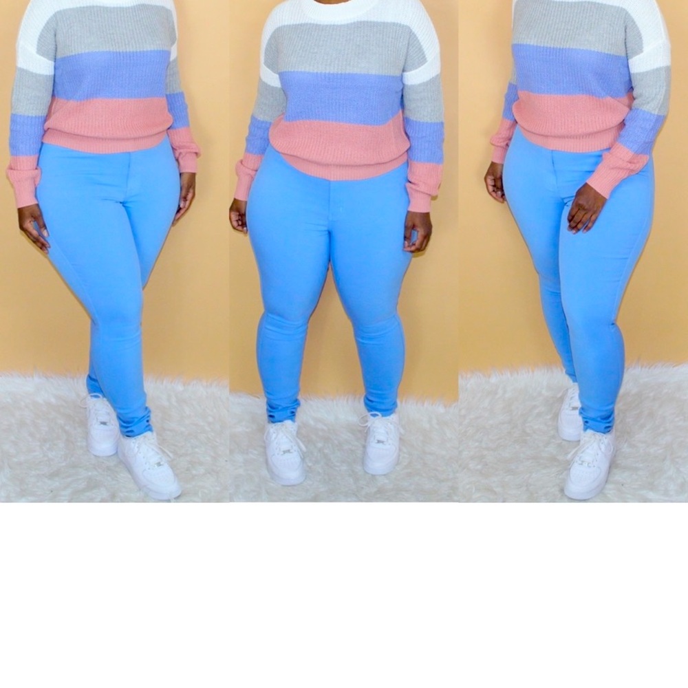 Color Block Crop Sweater